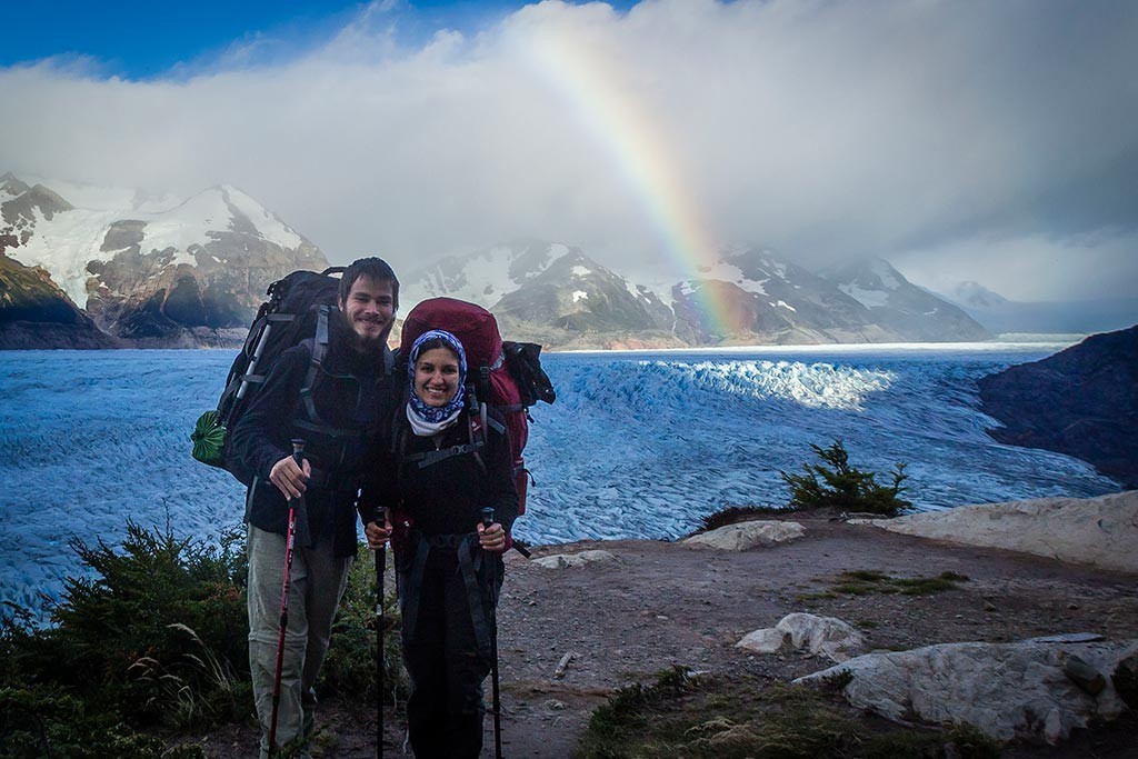 Torres del Paine - Trilha Paso para Grey - Glaciar Grey, nós e o arco-íris